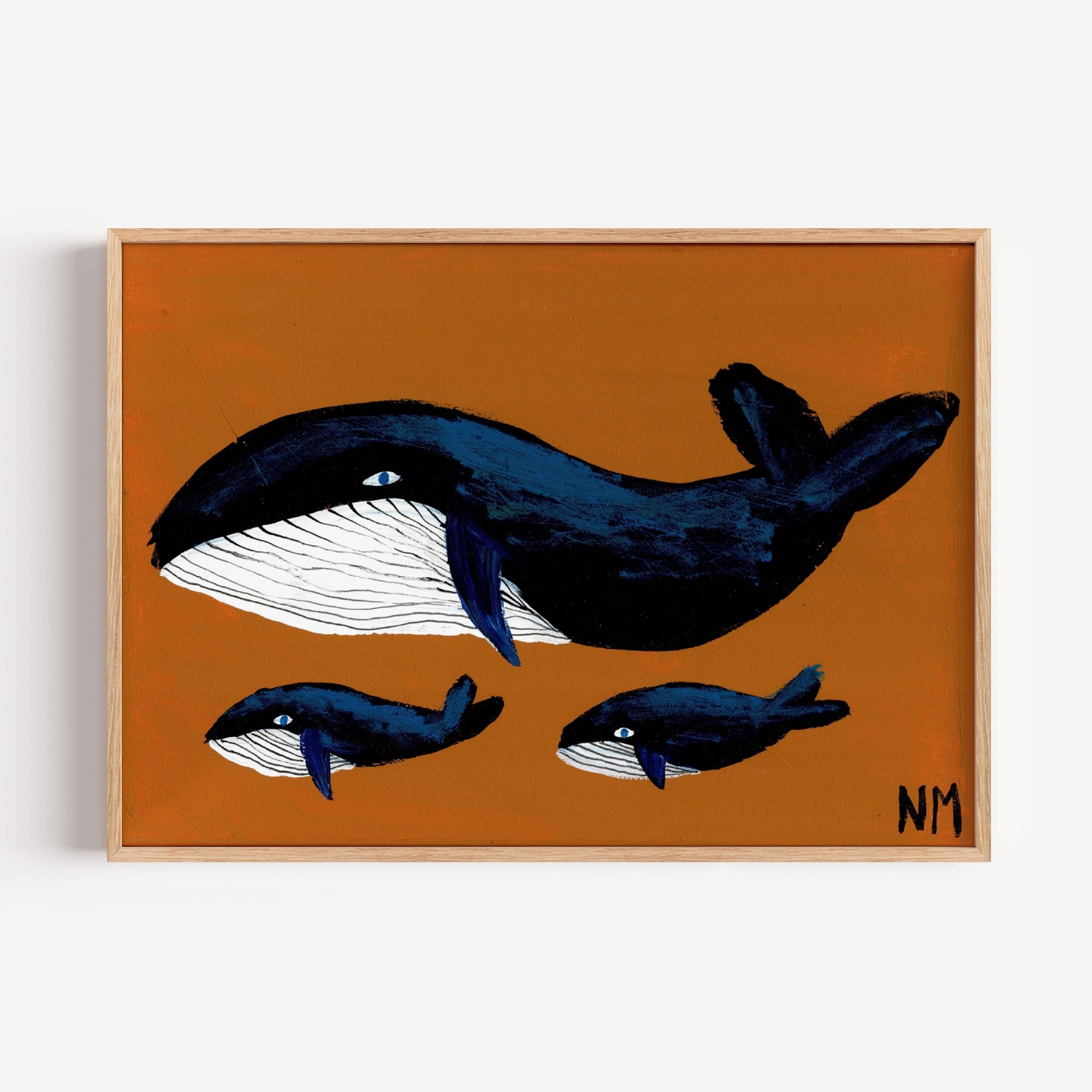 Whale Family by Nancy McKie Framed Wall Art | Inka Arthouse – Inka