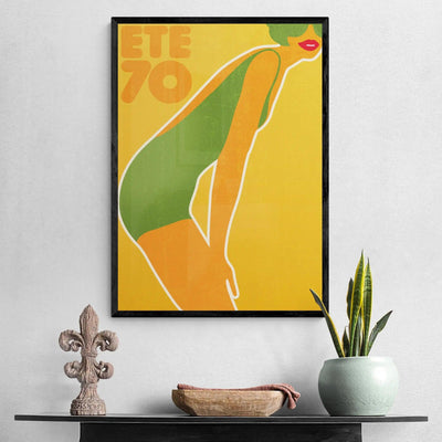The Yellow Swimmer Vintage Poster Gelato