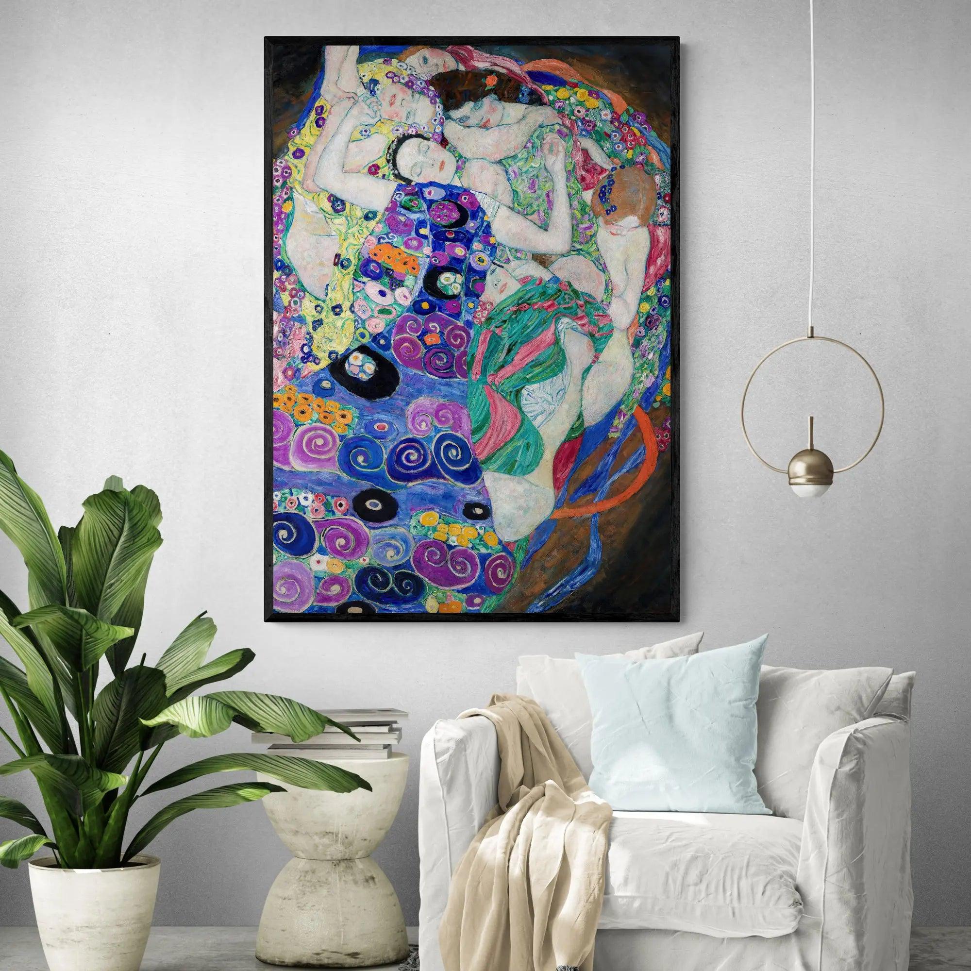 グスタク-クリムト「The Maiden」額縁 The Maiden 1913 by Gustav Klimt Framed Wall Art | Inka Arthouse