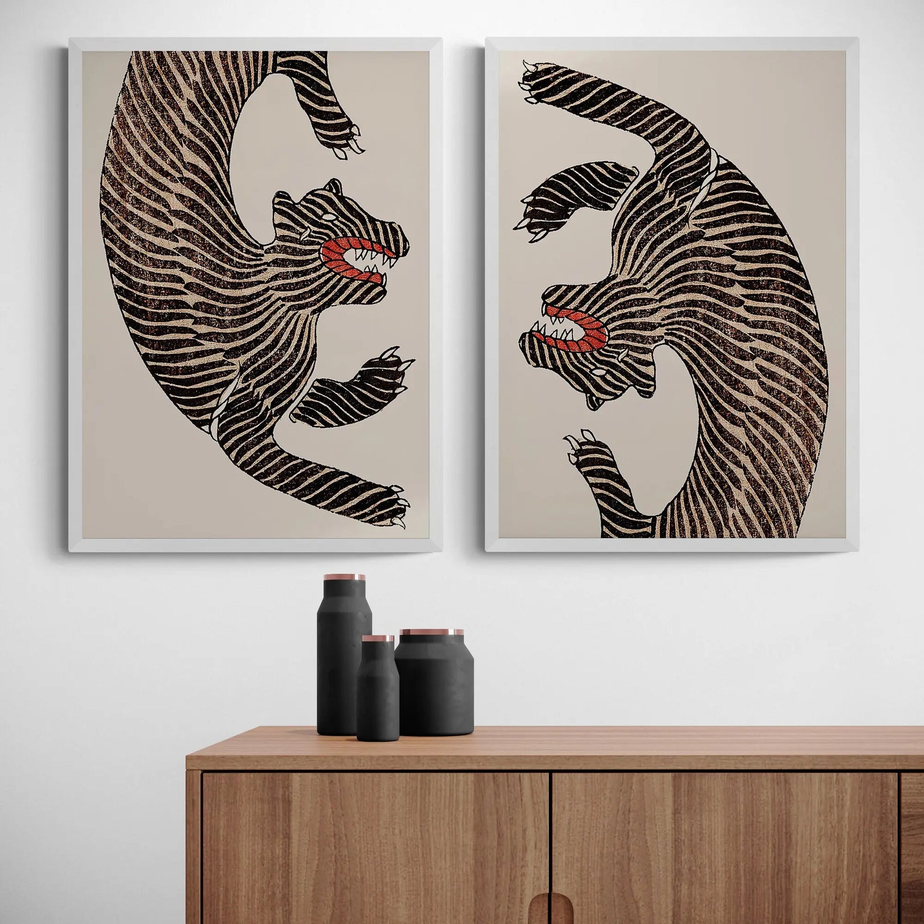 Shop 2x Japanese Tiger Art Prints Prints Online – Inka Arthouse