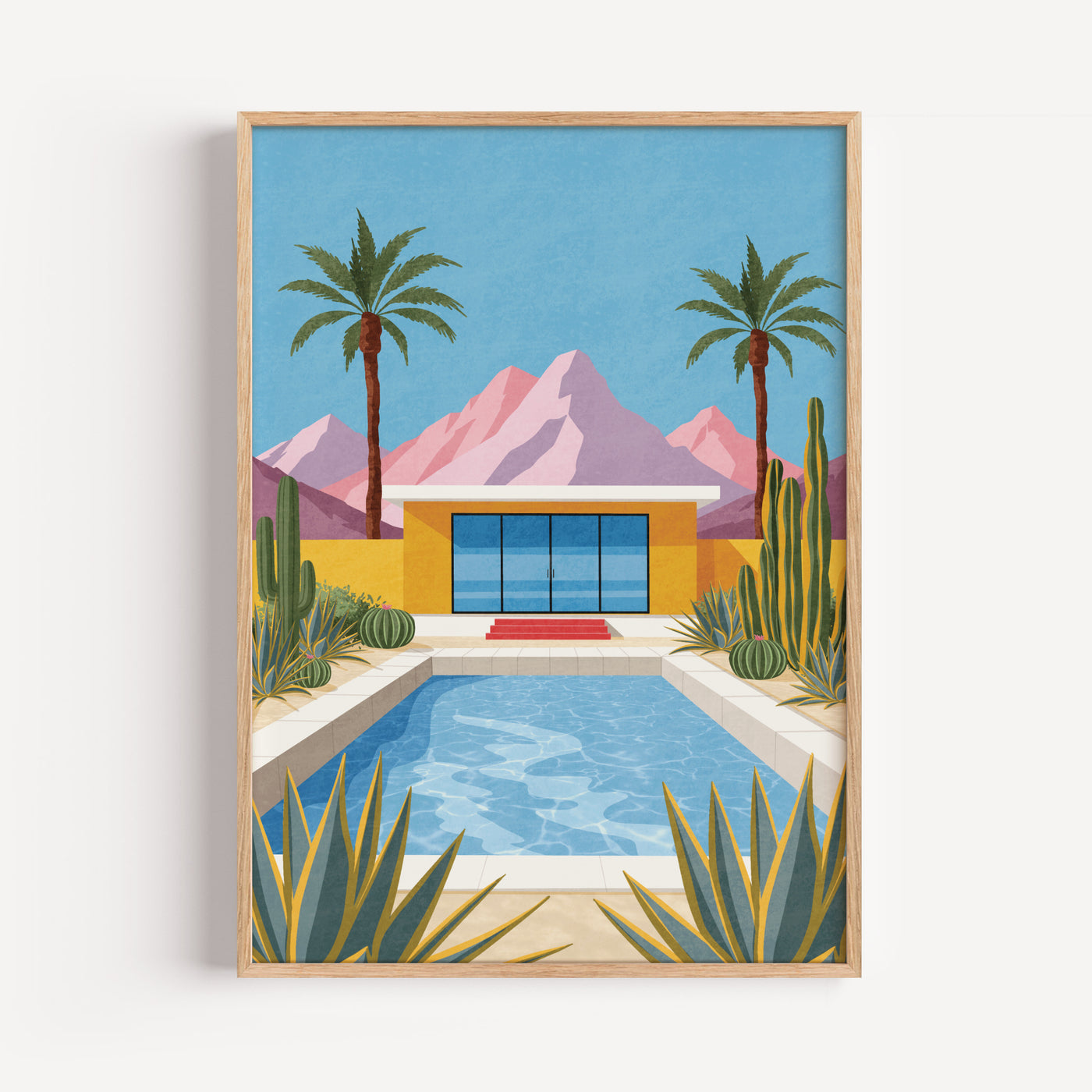 Palm Springs Pool Art Print Framed Wall Art | Inka Arthouse – Inka