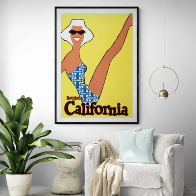 Vintage Yellow California Art Print Gelato