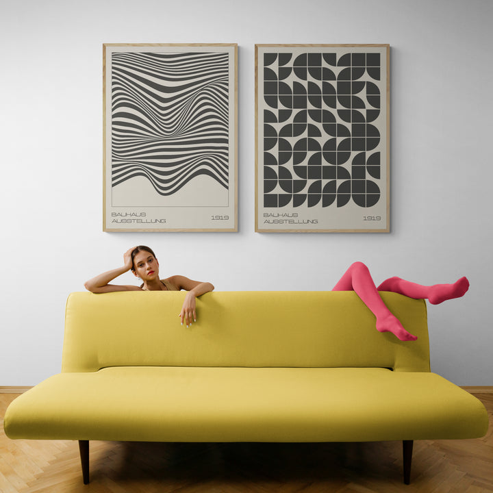 Bauhaus Noir Hommage Set of 2 Framed Wall Art | Inka Arthouse