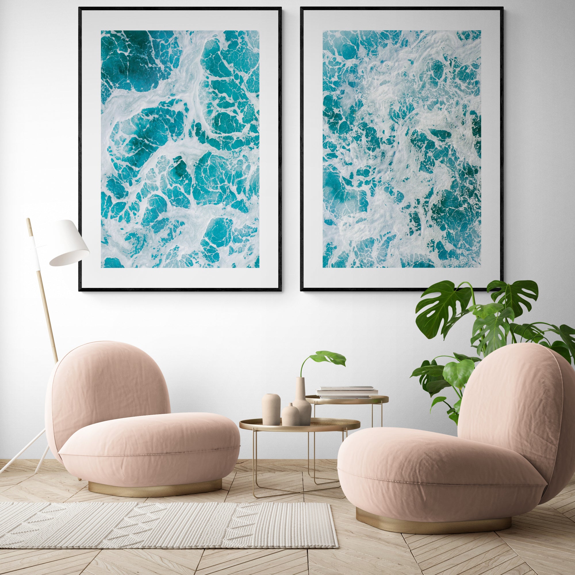 Blue Ocean Set of 2 Framed Wall Art | Inka Arthouse – Inka Arthouse