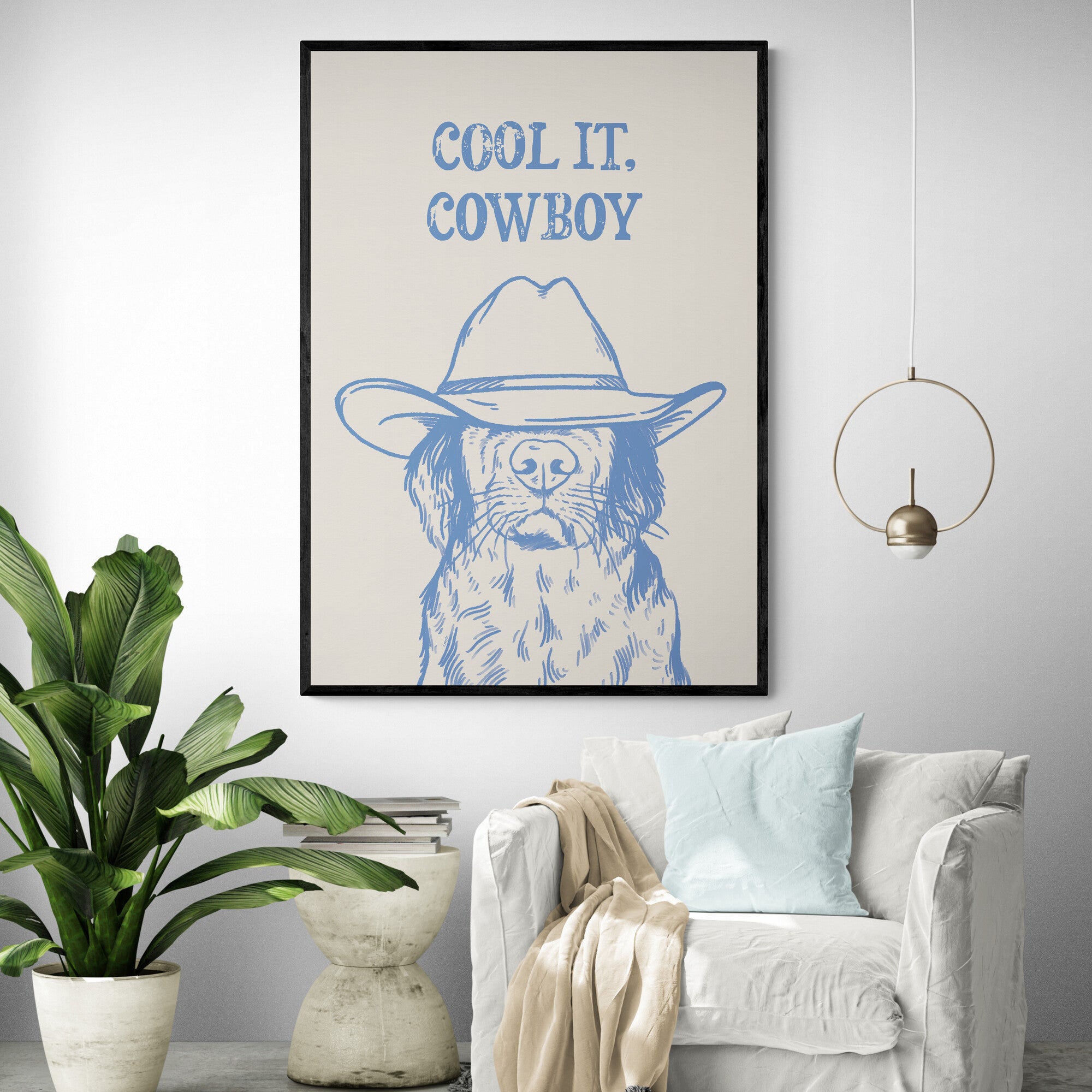 Cool It, Cowboy by Tara Royle Framed Wall Art | Inka Arthouse