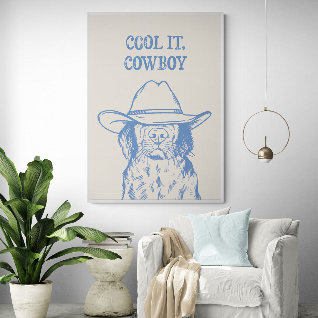 Cool It, Cowboy by Tara Royle Framed Wall Art | Inka Arthouse
