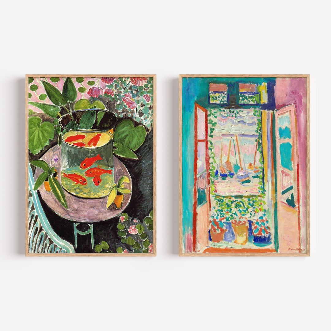 Goldfish + Open Window Set by Henri Matisse Framed Wall Art | Inka