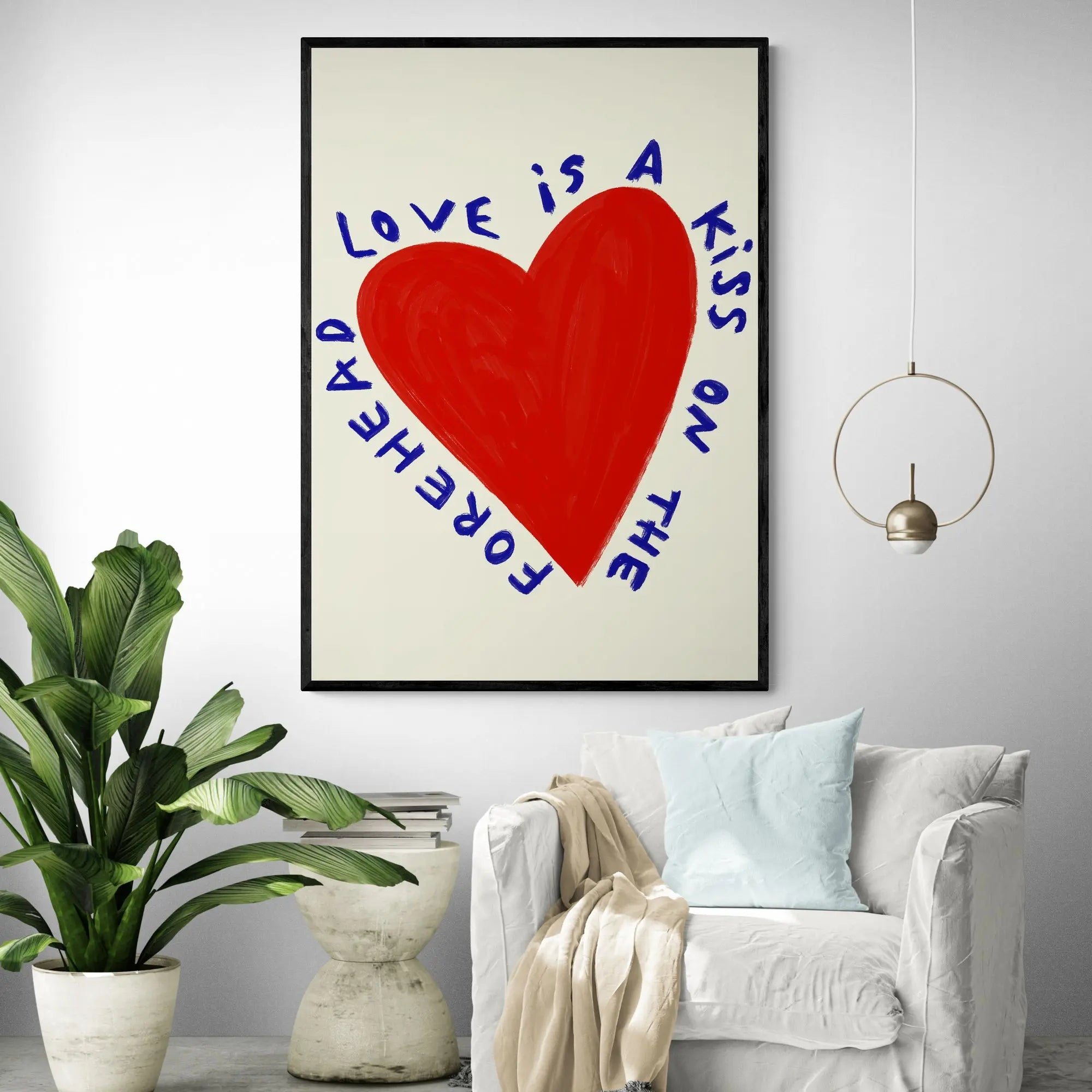 Love Is A Kiss | Byalmaklub Framed Wall Art | Inka Arthouse – Inka