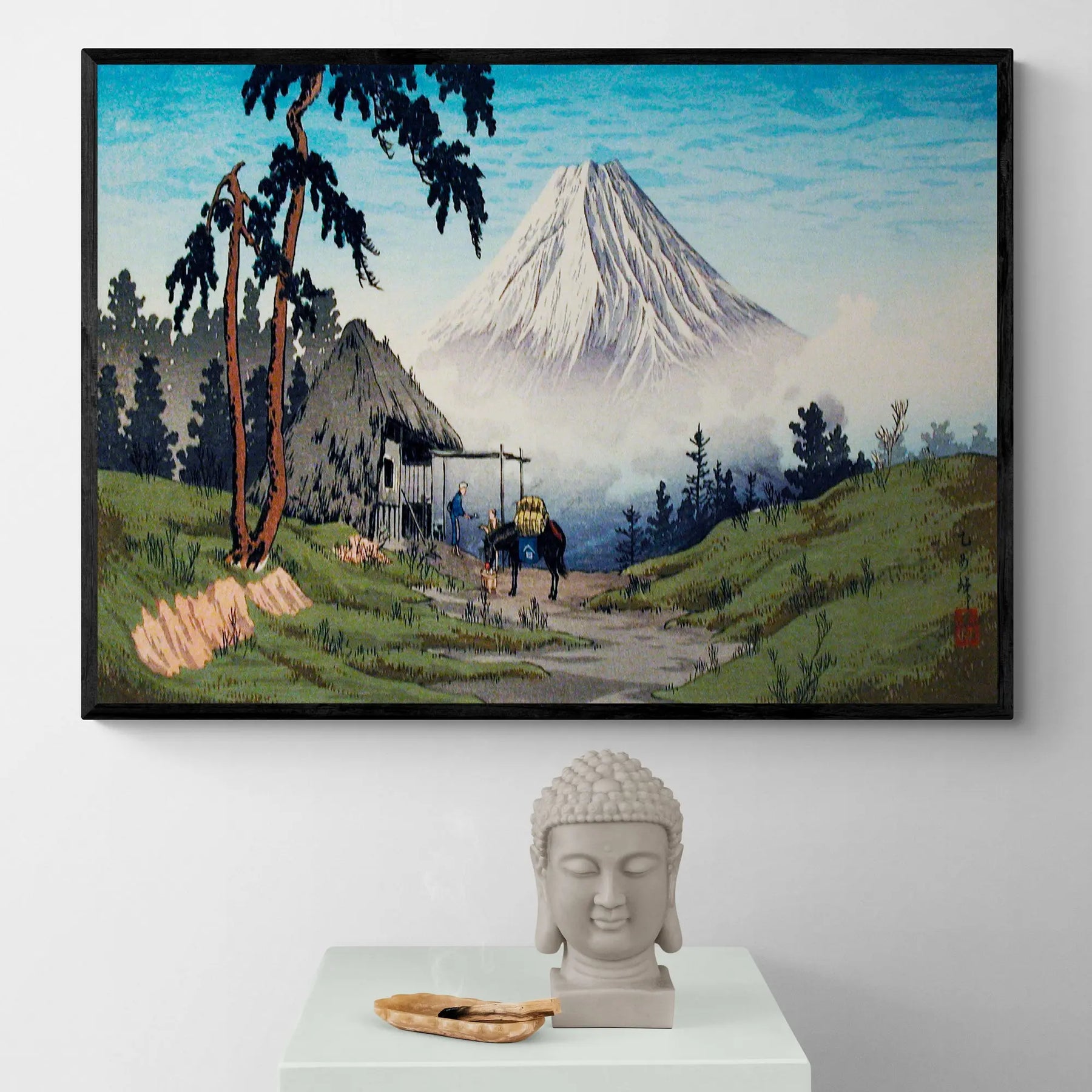 Hitoshi Odagiri パステル画 84/175 Otome Pass by Hiroaki Takahashi Framed Wall Art | Inka Arthouse