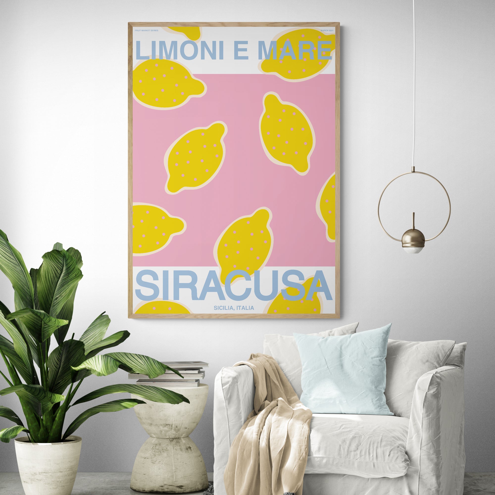 Palermo Lemon Print Framed Wall Art | Inka Arthouse – Inka Arthouse