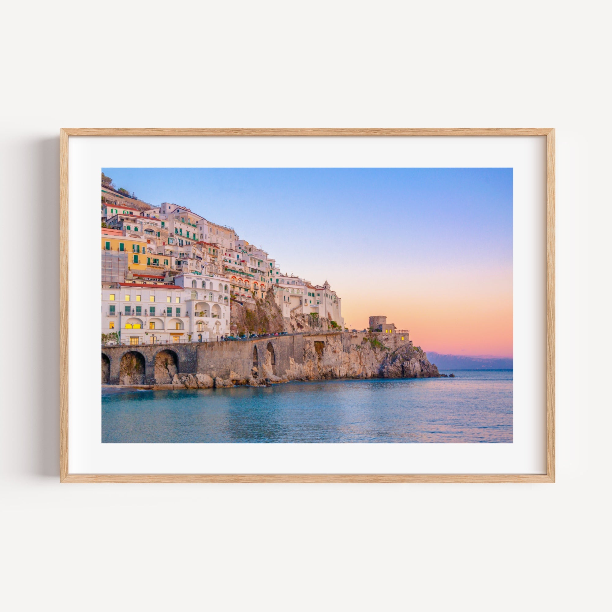 Sunset at Amalfi Italy Art Print Framed Wall Art | Inka Arthouse