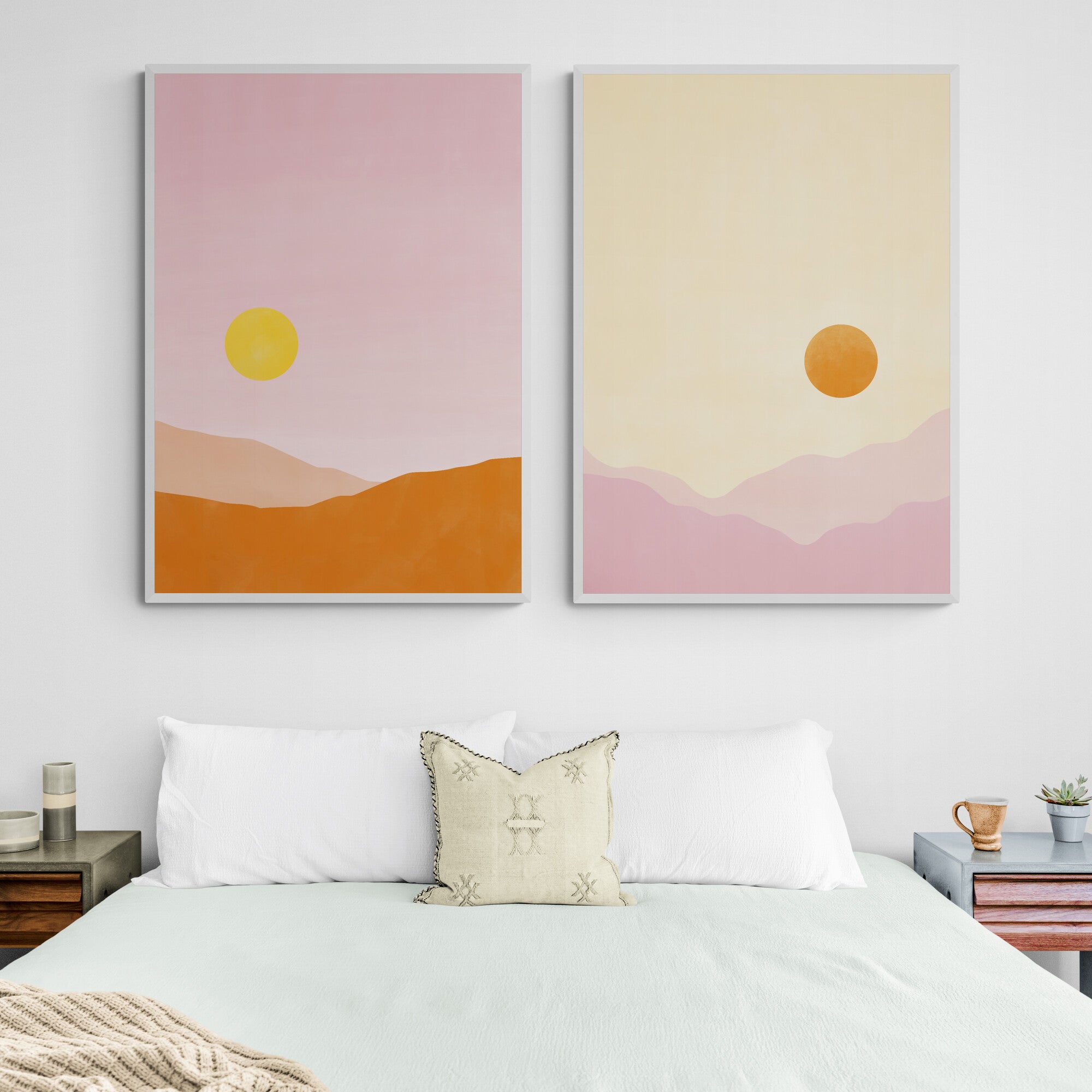 Sunset Pastel Set by Elena Ristova Framed Wall Art | Inka Arthouse