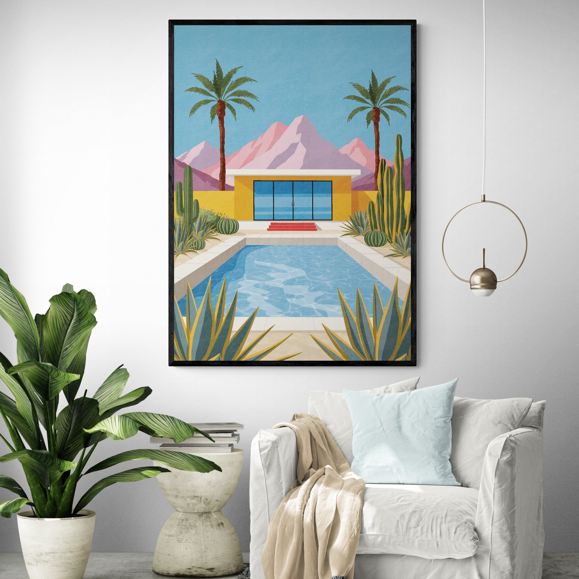 Palm Springs Pool Art Print Framed Wall Art | Inka Arthouse – Inka