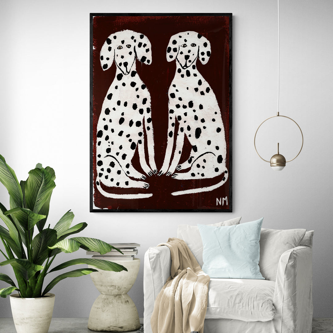 Two Dalmatians by Nancy McKie Framed Wall Art | Inka Arthouse