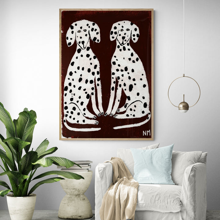 Two Dalmatians by Nancy McKie Framed Wall Art | Inka Arthouse