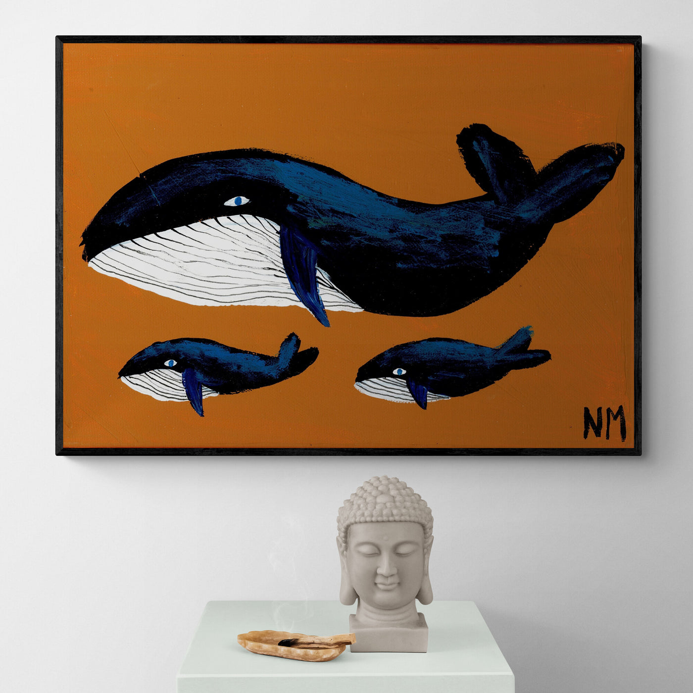 Whale Family by Nancy McKie Framed Wall Art | Inka Arthouse – Inka