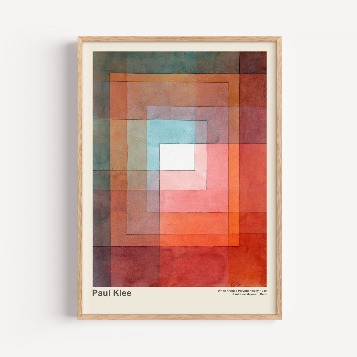 White Framed Polyphonically 1930 by Paul Klee Framed Wall Art