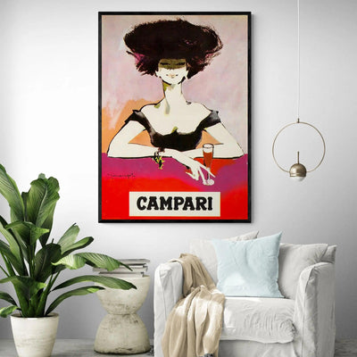 Campari Woman Vintage Art Poster Gelato