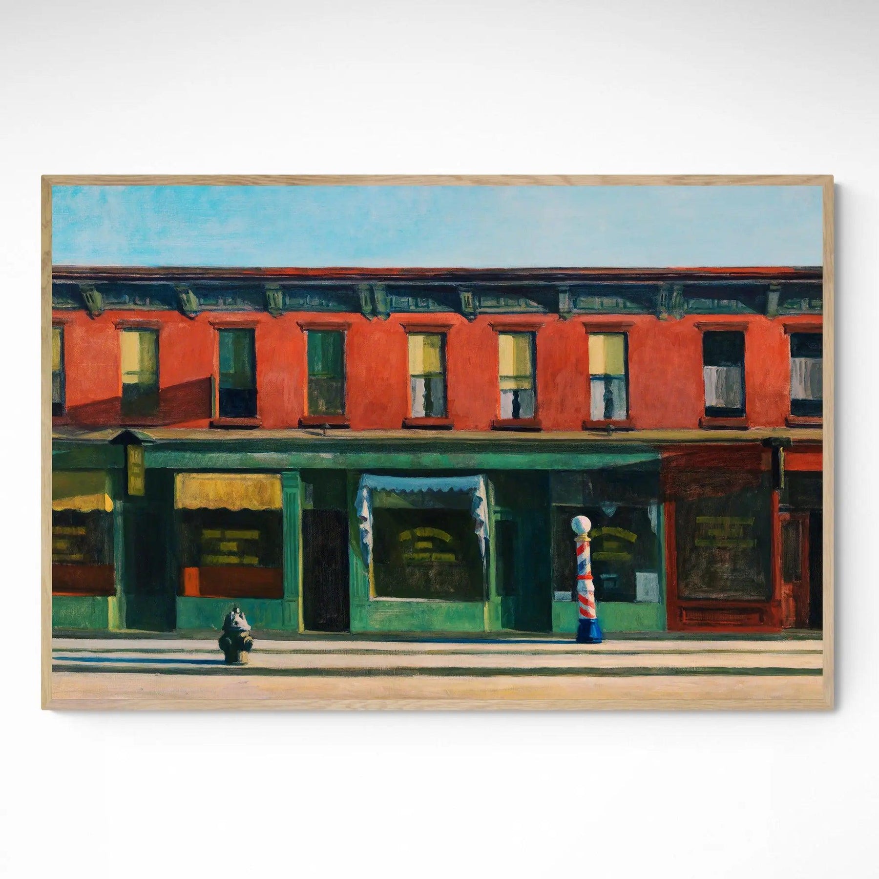 額装済/Early Sunday Morning エドワードホッパー/ポスター