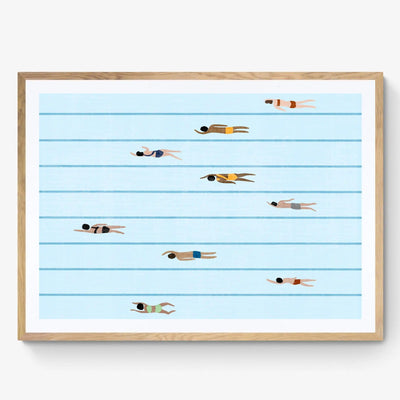 Swimmers In Pool Art Print Gelato