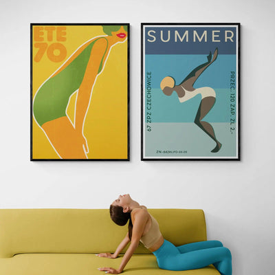 Vintage Summer Poster Set of 2 Gelato