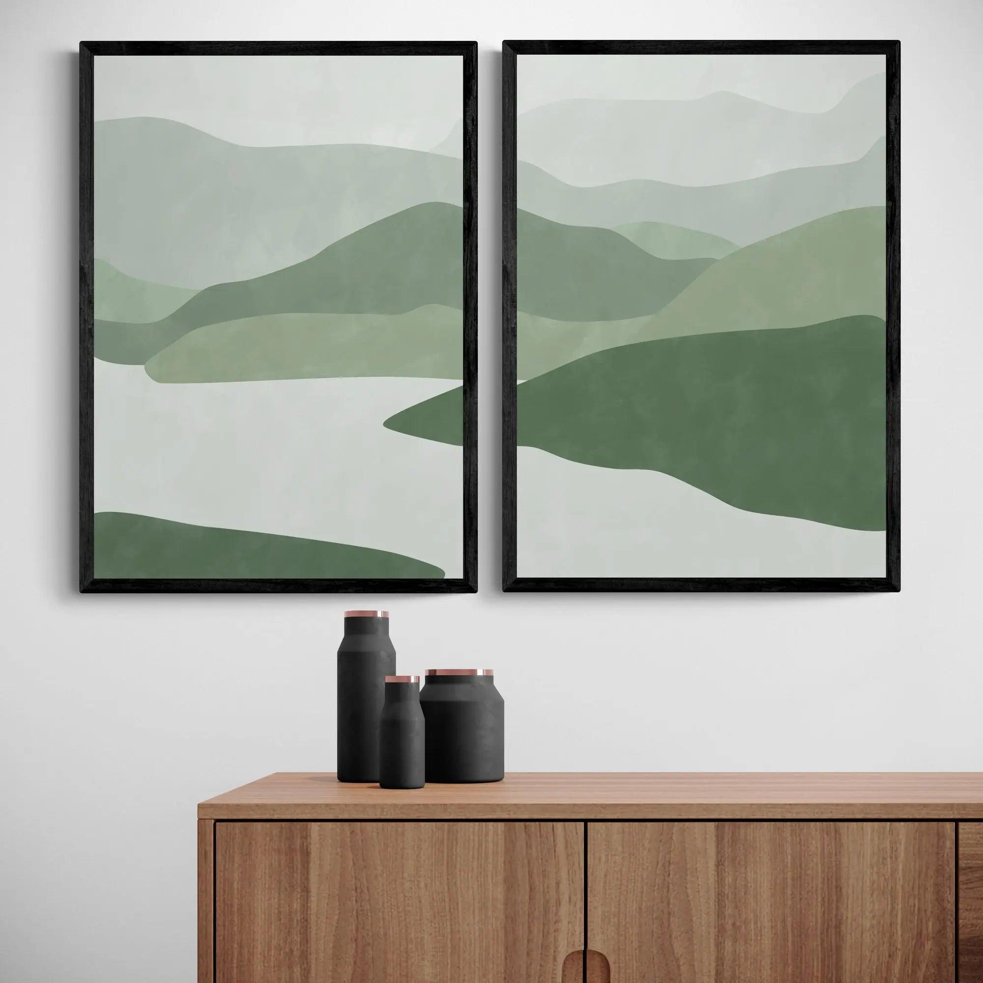 Green Abstract Set by Elena Ristova Framed Wall Art | Inka