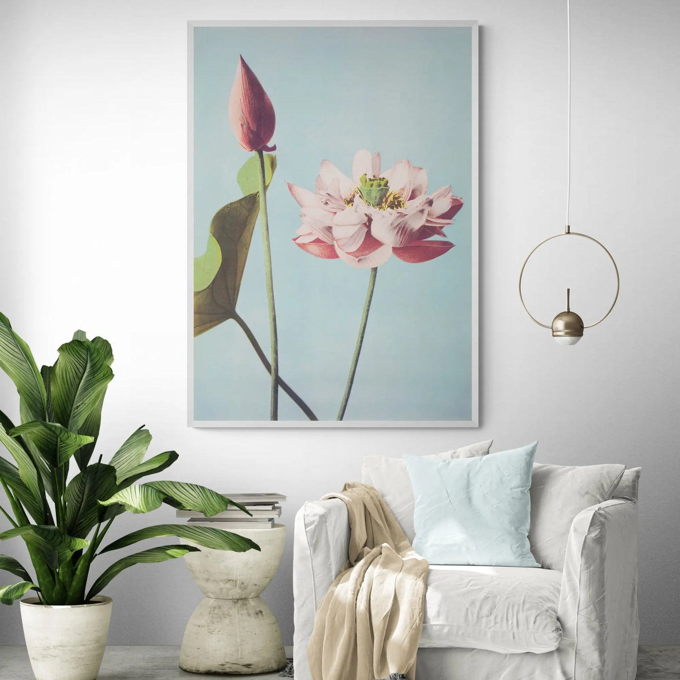 Japanese Lotus Flowers by Ogawa Kazumasa Framed Wall Art | Inka