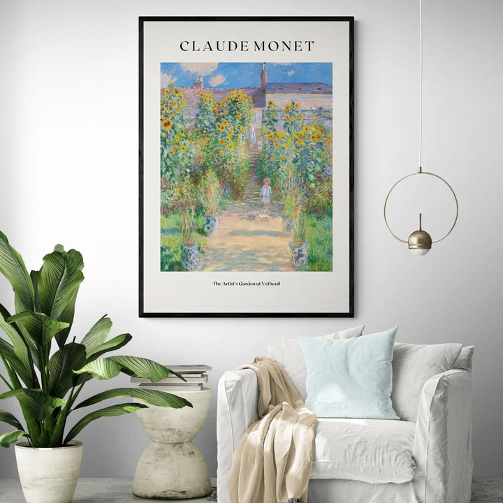 The Artist's Garden at Vétheuil by Claude Monet Art Print Framed