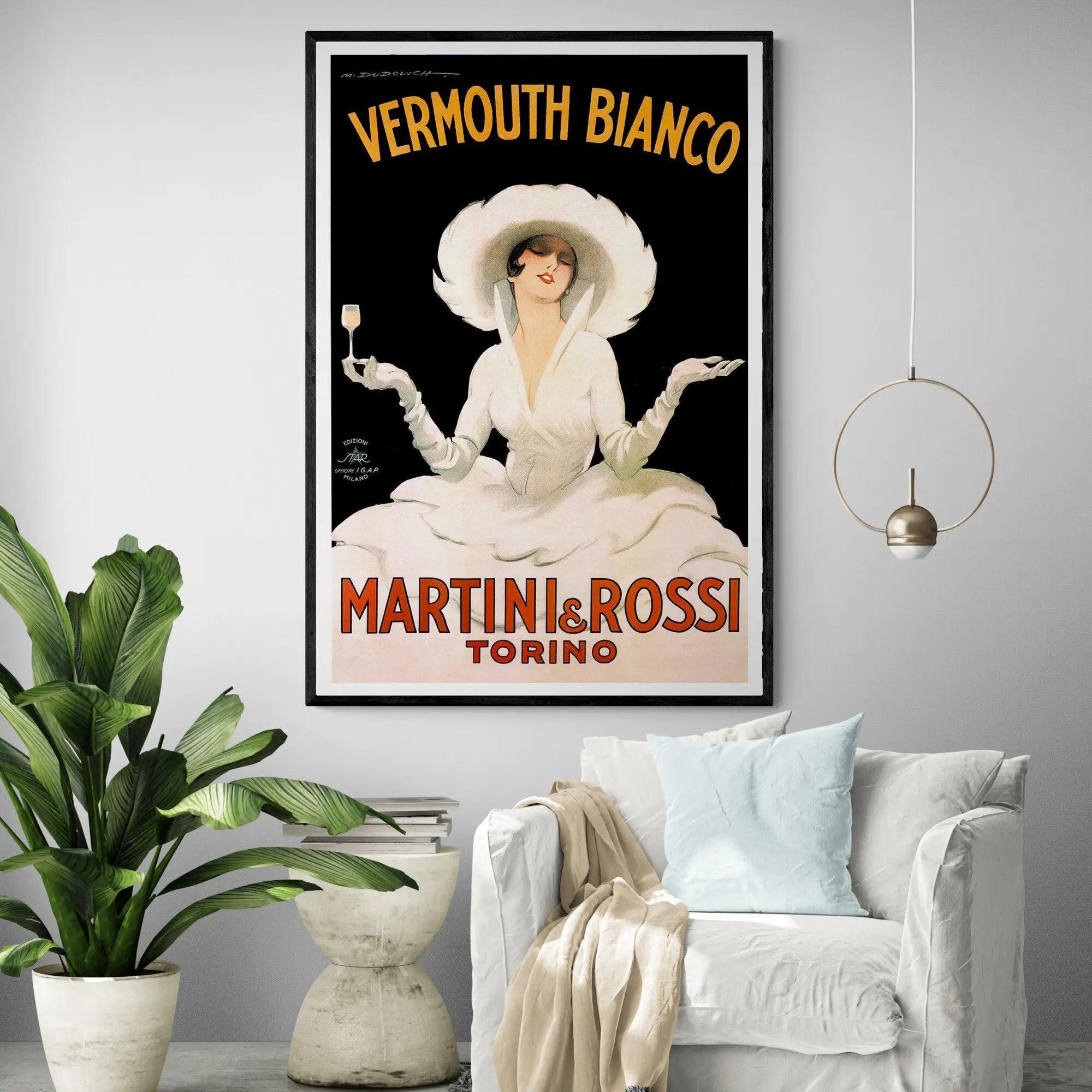 Vermouth Bianco Vintage Print Framed Wall Art | Inka Arthouse
